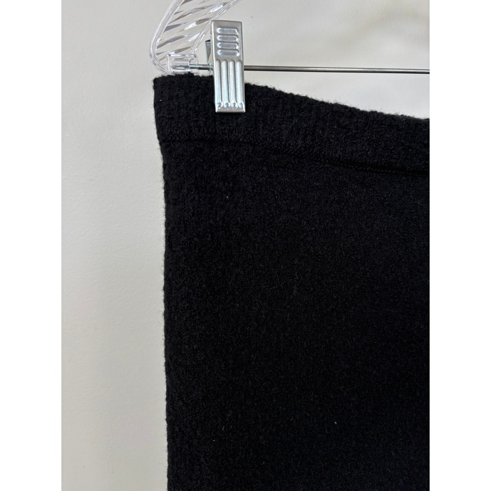 J.Crew Black Wool Blend Knit Midi Skirt A-Line Boucle Womens Large - Picture 4 of 8